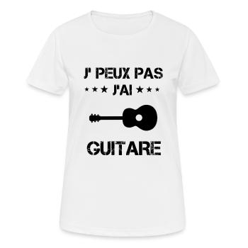 j'peux pas j'ai guitare cadeau gutariste - T-shirt respirant Femme - blanc - Devant - AI Model Female 172 dark (172cm)