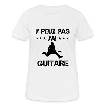 j'peux pas j'ai guitare rock cadeau gutariste - T-shirt respirant Femme - blanc - Devant - AI Model Female 172 dark (172cm)
