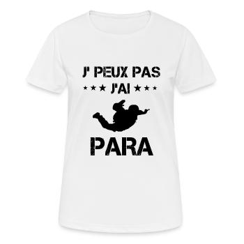 j'peux pas j'ai para cadeau parachutiste - T-shirt respirant Femme - blanc - Devant - AI Model Female 172 dark (172cm)