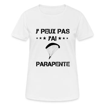 j'peux pas j'ai parapente cadeau parapentiste - T-shirt respirant Femme - blanc - Devant - AI Model Female 172 dark (172cm)