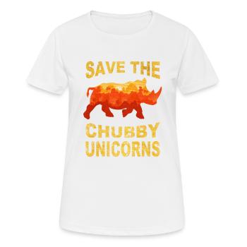 save the chubby uniicorns - Women's Breathable T-Shirt - white - Front - AI Model Female 172 dark (172cm)