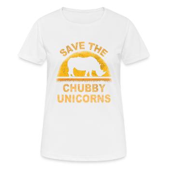 save the chubby uniicorns - Women's Breathable T-Shirt - white - Front - AI Model Female 172 dark (172cm)