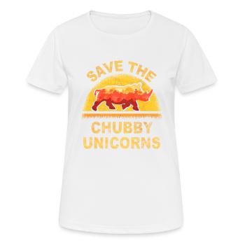save the chubby uniicorns - Women's Breathable T-Shirt - white - Front - AI Model Female 172 dark (172cm)