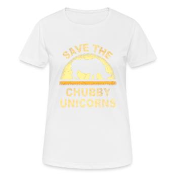 save the chubby uniicorns - Women's Breathable T-Shirt - white - Front - AI Model Female 172 dark (172cm)