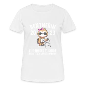 Pension Retraite Adieu Collègue Retraité 2023 - T-shirt respirant Femme - blanc - Devant - AI Model Female 172 dark (172cm)