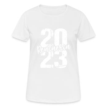 Pension 2023 Retraite Adieu pensionné 2023 - T-shirt respirant Femme - blanc - Devant - AI Model Female 172 dark (172cm)