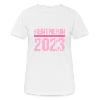 Pension 2023 Retraite Adieu pensionné 2023 - T-shirt respirant Femme - blanc - Devant - AI Model Female 172 dark (172cm)
