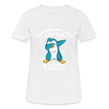 cooler tanzender Pinguin - Frauen T-Shirt atmungsaktiv - Weiß - Vorne - AI Model Female 172 dark (172cm)