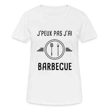j'peux pas j'ai barbecue ustensiles - T-shirt respirant Femme - blanc - Devant - AI Model Female 172 dark (172cm)