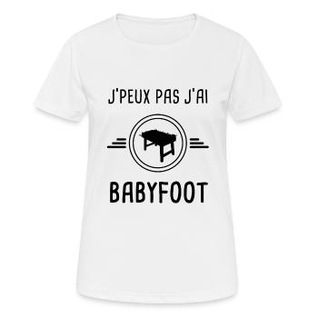 j'peux pas j'ai babyfoot - T-shirt respirant Femme - blanc - Devant - AI Model Female 172 dark (172cm)