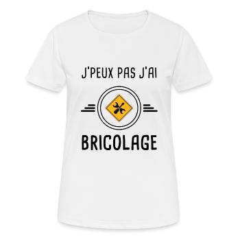 j'peux pas j'ai bricolage - T-shirt respirant Femme - blanc - Devant - AI Model Female 172 dark (172cm)