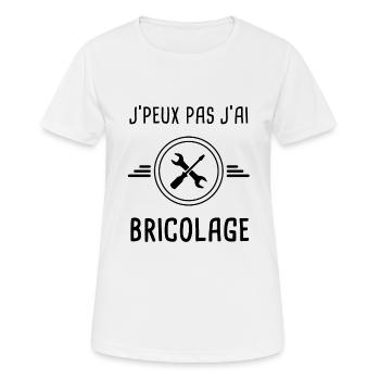 j'peux pas j'ai bricolage bricoler - T-shirt respirant Femme - blanc - Devant - AI Model Female 172 dark (172cm)