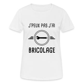 j'peux pas j'ai bricolage clé molette - T-shirt respirant Femme - blanc - Devant - AI Model Female 172 dark (172cm)