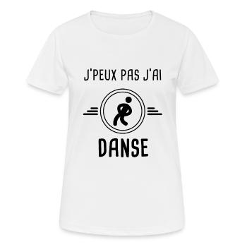 j'peux pas j'ai danse music - T-shirt respirant Femme - blanc - Devant - AI Model Female 172 dark (172cm)