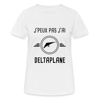 j'peux pas j'ai deltaplane - T-shirt respirant Femme - blanc - Devant - AI Model Female 172 dark (172cm)