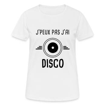j'peux pas j'ai disco vinyle - T-shirt respirant Femme - blanc - Devant - AI Model Female 172 dark (172cm)