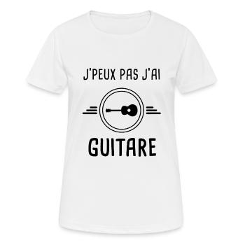 j'peux pas j'ai guitare - T-shirt respirant Femme - blanc - Devant - AI Model Female 172 dark (172cm)