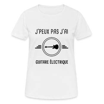 j'peux pas j'ai guitare électrique - T-shirt respirant Femme - blanc - Devant - AI Model Female 172 dark (172cm)