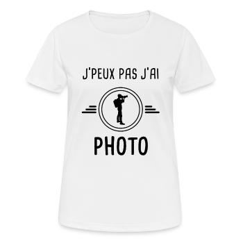 j'peux pas j'ai photo - T-shirt respirant Femme - blanc - Devant - AI Model Female 172 dark (172cm)