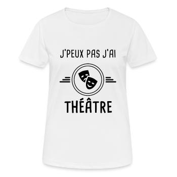 j'peux pas j'ai théâtre - T-shirt respirant Femme - blanc - Devant - AI Model Female 172 dark (172cm)
