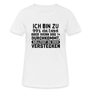 Ich Bin Fast Ein Engel - Frauen T-Shirt atmungsaktiv - Weiß - Vorne - AI Model Female 172 dark (172cm)