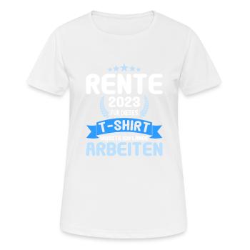 Retraité 2023 Retraité 2023 Pension 2023 - T-shirt respirant Femme - blanc - Devant - AI Model Female 172 dark (172cm)