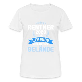 Pension 2023 Retraite Adieu pensionné 2023 - T-shirt respirant Femme - blanc - Devant - AI Model Female 172 dark (172cm)