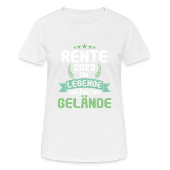 Retraité 2023 Retraité 2023 Pension 2023 - T-shirt respirant Femme - blanc - Devant - AI Model Female 172 dark (172cm)