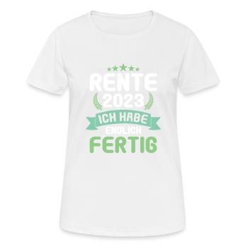 Retraité 2023 Retraité 2023 Pension 2023 - T-shirt respirant Femme - blanc - Devant - AI Model Female 172 dark (172cm)