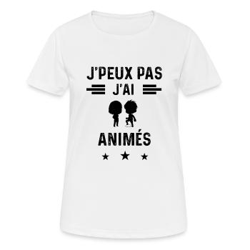 j'peux pas j'ai animés mangaka - T-shirt respirant Femme - blanc - Devant - AI Model Female 172 dark (172cm)