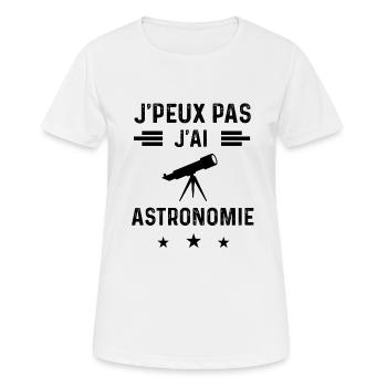 j'peux pas j'ai astronomie telescope astronaute - T-shirt respirant Femme - blanc - Devant - AI Model Female 172 dark (172cm)