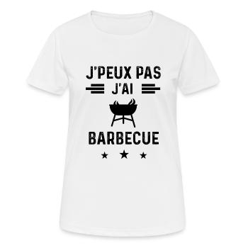 j'peux pas j'ai barbecue grill grill - T-shirt respirant Femme - blanc - Devant - AI Model Female 172 dark (172cm)