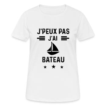 j'peux pas j'ai bateau ancre - T-shirt respirant Femme - blanc - Devant - AI Model Female 172 dark (172cm)