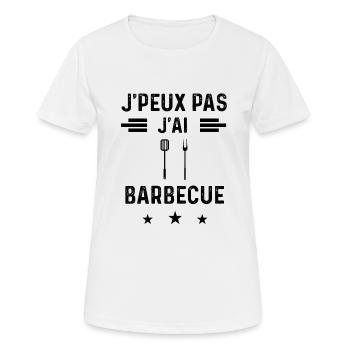 j'peux pas j'ai barbecue ustensiles bbq - T-shirt respirant Femme - blanc - Devant - AI Model Female 172 dark (172cm)