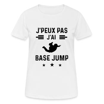 j'peux pas j'ai base jump saut - T-shirt respirant Femme - blanc - Devant - AI Model Female 172 dark (172cm)