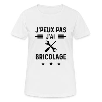 j'peux pas j'ai bricolage bricoler bricoleur - T-shirt respirant Femme - blanc - Devant - AI Model Female 172 dark (172cm)