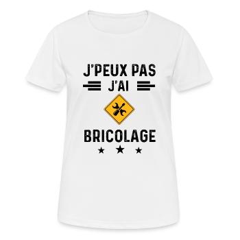 j'peux pas j'ai bricolage bricoleur - T-shirt respirant Femme - blanc - Devant - AI Model Female 172 dark (172cm)