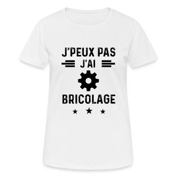 j'peux pas j'ai bricolage outil bricoleur - T-shirt respirant Femme - blanc - Devant - AI Model Female 172 dark (172cm)