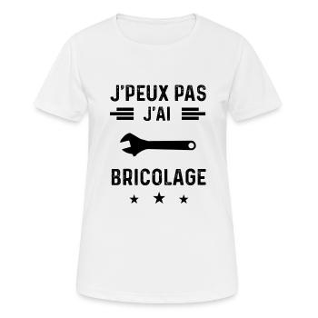 j'peux pas j'ai bricolage réparer bricoleur - T-shirt respirant Femme - blanc - Devant - AI Model Female 172 dark (172cm)
