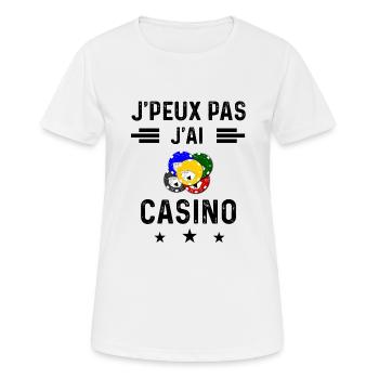 j'peux pas j'ai casino jetons - T-shirt respirant Femme - blanc - Devant - AI Model Female 172 dark (172cm)