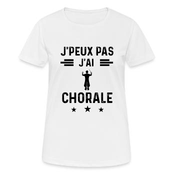 j'peux pas j'ai chorale choriste - T-shirt respirant Femme - blanc - Devant - AI Model Female 172 dark (172cm)