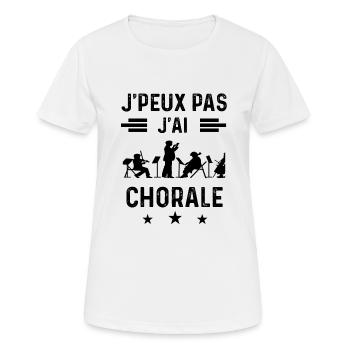 j'peux pas j'ai chorale music choriste - T-shirt respirant Femme - blanc - Devant - AI Model Female 172 dark (172cm)