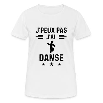 j'peux pas j'ai danse danseur - T-shirt respirant Femme - blanc - Devant - AI Model Female 172 dark (172cm)