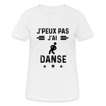 j'peux pas j'ai danse music danseur - T-shirt respirant Femme - blanc - Devant - AI Model Female 172 dark (172cm)