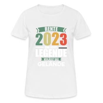 Retraité 2023 Retraité 2023 Pension 2023 - T-shirt respirant Femme - blanc - Devant - AI Model Female 172 dark (172cm)