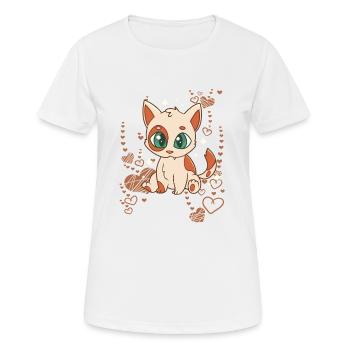 ich liebe kleine Babykatzen mit Kulleraugen - Frauen T-Shirt atmungsaktiv - Weiß - Vorne - AI Model Female 172 dark (172cm)