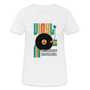 Retro Vinyl Schallplatten Platenspieler 70er - Frauen T-Shirt atmungsaktiv - Weiß - Vorne - AI Model Female 172 dark (172cm)