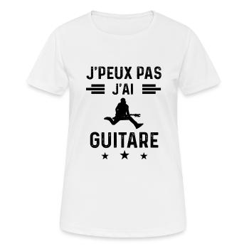 j'peux pas j'ai guitare rock gutariste - T-shirt respirant Femme - blanc - Devant - AI Model Female 172 dark (172cm)