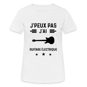 j'peux pas j'ai guitare électrique gutariste - T-shirt respirant Femme - blanc - Devant - AI Model Female 172 dark (172cm)