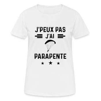 j'peux pas j'ai parapente parapentiste - T-shirt respirant Femme - blanc - Devant - AI Model Female 172 dark (172cm)